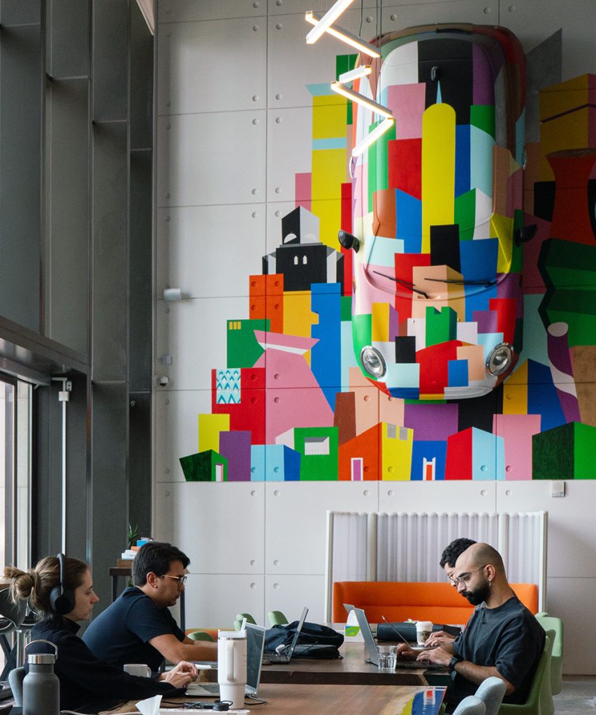 People working on a coworking space