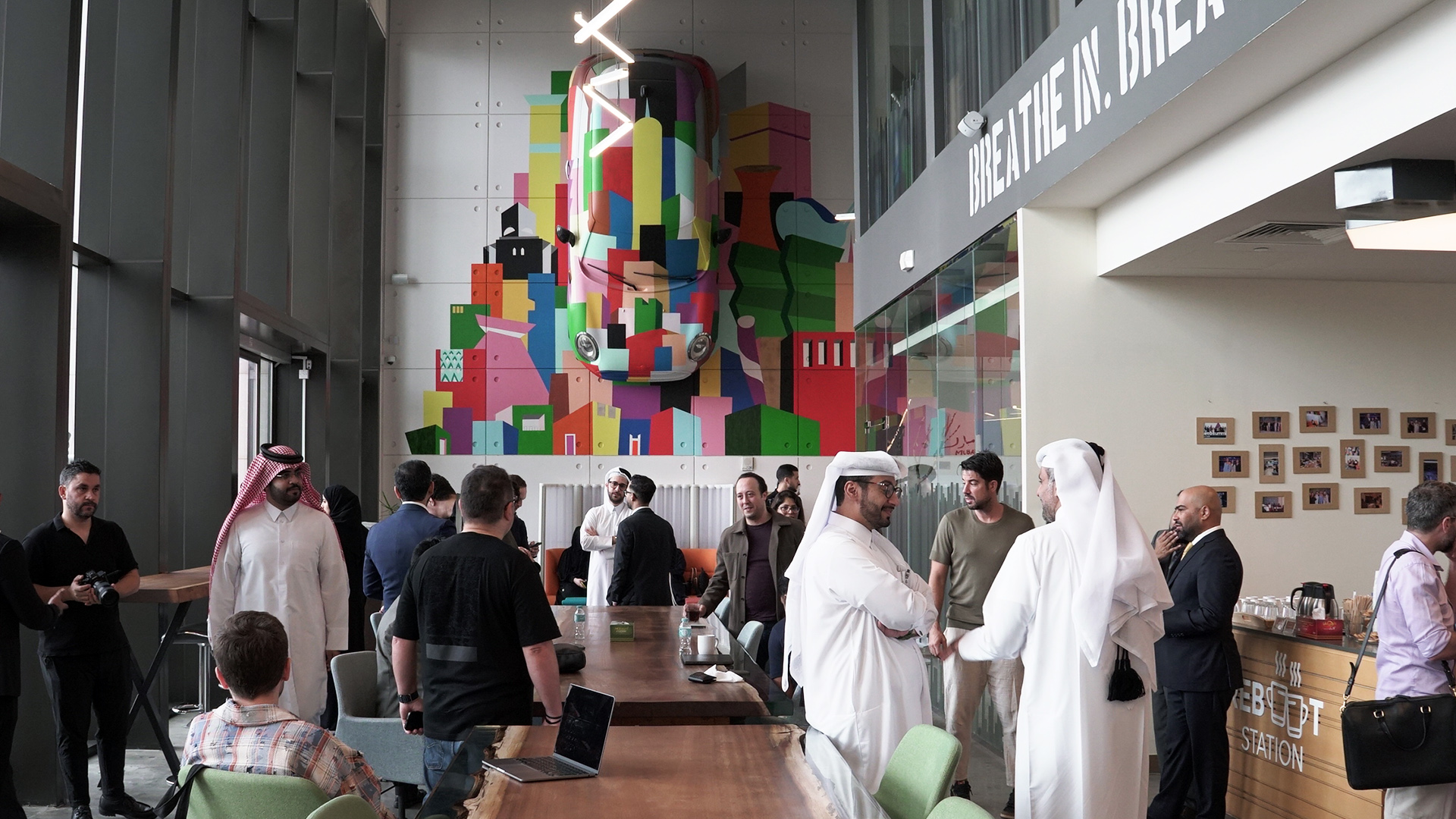 Entrepreneurs networking at Nestwork Msheireb